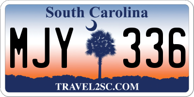 SC license plate MJY336