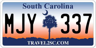 SC license plate MJY337