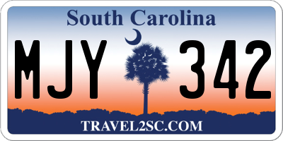 SC license plate MJY342