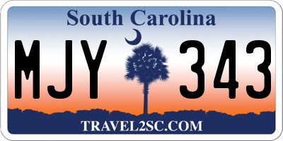 SC license plate MJY343