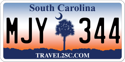 SC license plate MJY344