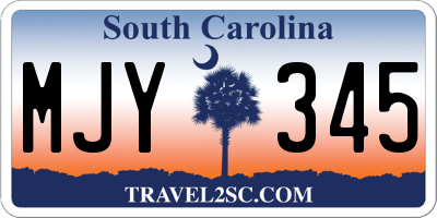 SC license plate MJY345