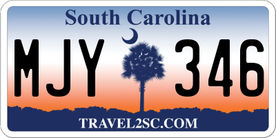 SC license plate MJY346