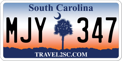 SC license plate MJY347