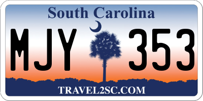SC license plate MJY353