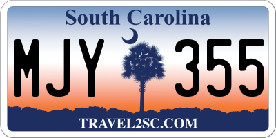 SC license plate MJY355