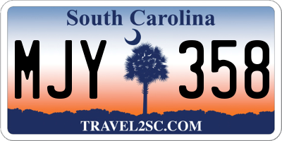 SC license plate MJY358