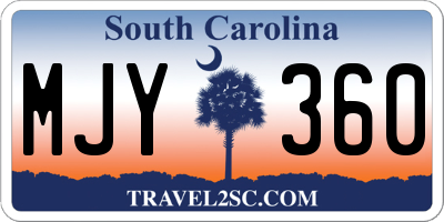 SC license plate MJY360