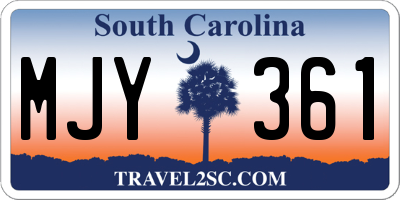 SC license plate MJY361