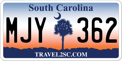 SC license plate MJY362