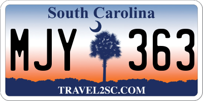 SC license plate MJY363