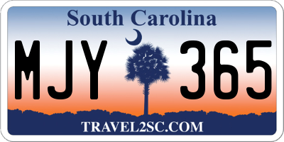 SC license plate MJY365