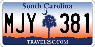 SC license plate MJY381