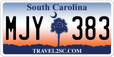 SC license plate MJY383