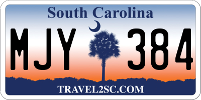 SC license plate MJY384
