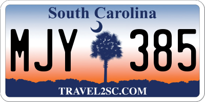 SC license plate MJY385