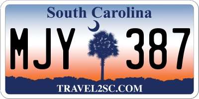SC license plate MJY387