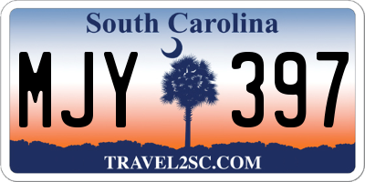 SC license plate MJY397