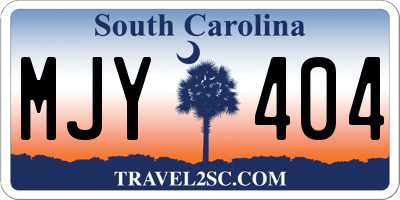 SC license plate MJY404