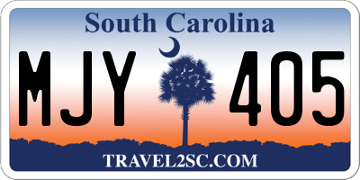 SC license plate MJY405