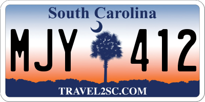 SC license plate MJY412