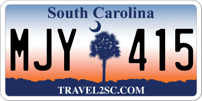 SC license plate MJY415