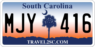 SC license plate MJY416