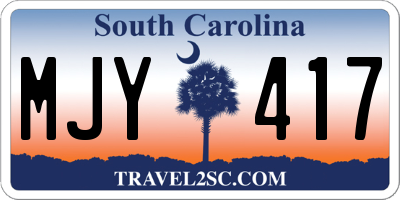 SC license plate MJY417