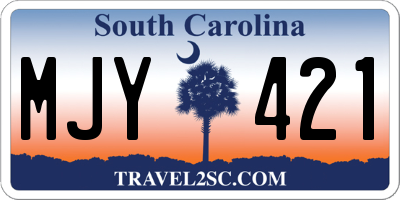 SC license plate MJY421