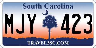 SC license plate MJY423