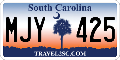SC license plate MJY425