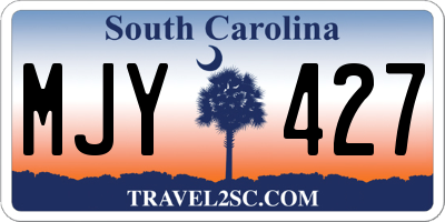 SC license plate MJY427