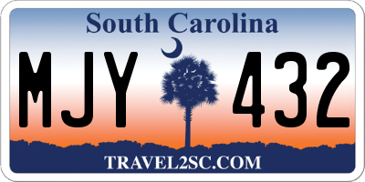 SC license plate MJY432