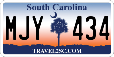 SC license plate MJY434