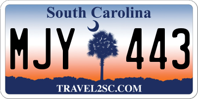 SC license plate MJY443