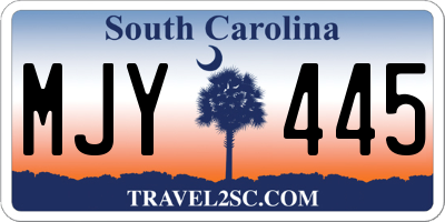 SC license plate MJY445