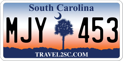 SC license plate MJY453