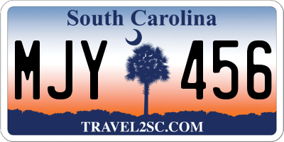 SC license plate MJY456