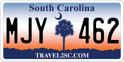 SC license plate MJY462