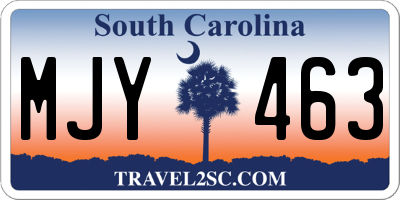 SC license plate MJY463