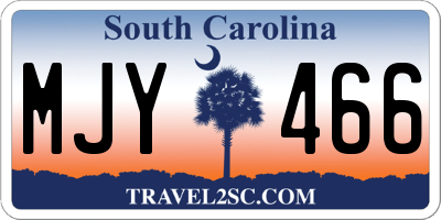 SC license plate MJY466