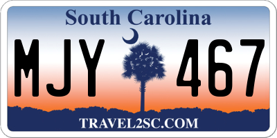 SC license plate MJY467