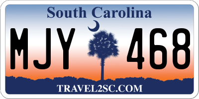 SC license plate MJY468