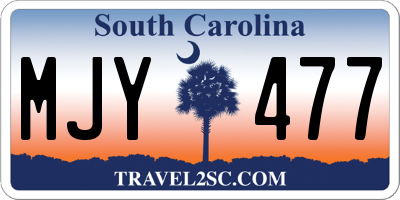 SC license plate MJY477