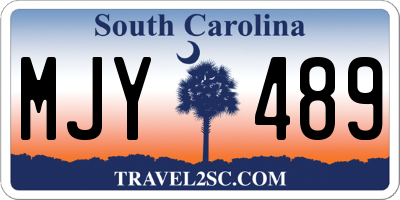 SC license plate MJY489