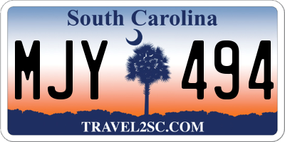 SC license plate MJY494