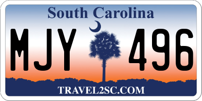 SC license plate MJY496