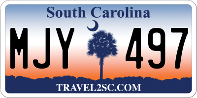 SC license plate MJY497