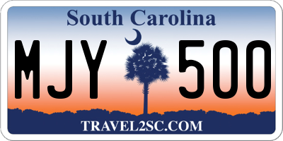 SC license plate MJY500