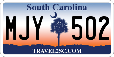 SC license plate MJY502